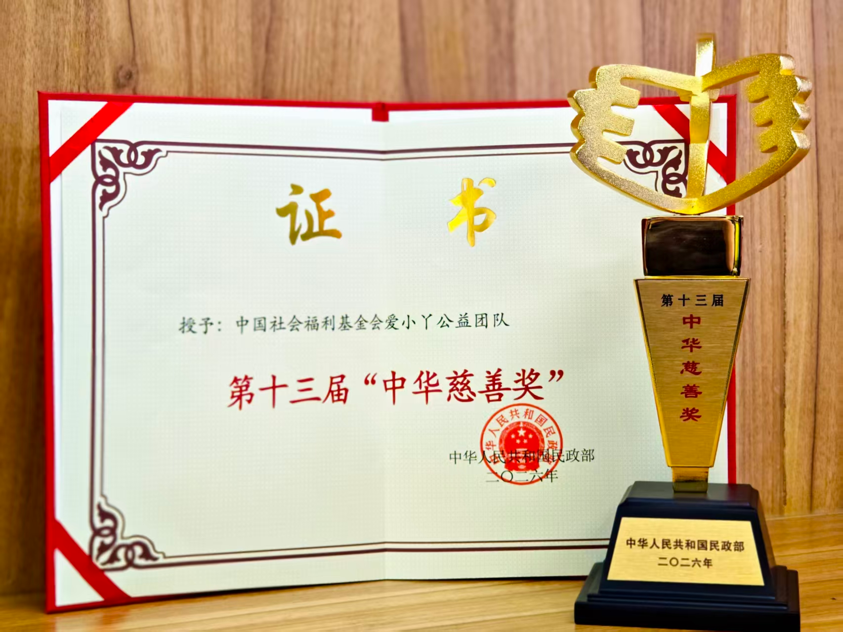 中国社会福利基金会爱小丫公益团imToken官网下载队荣获第十三届“中华慈善奖”慈善楷模奖