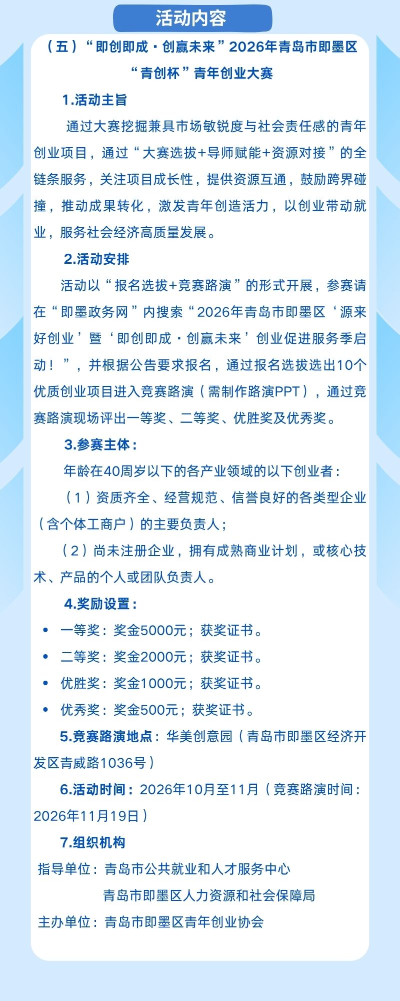 青岛即墨:创业促进服务季im下载启动,9场活动为创业者搭台赋能