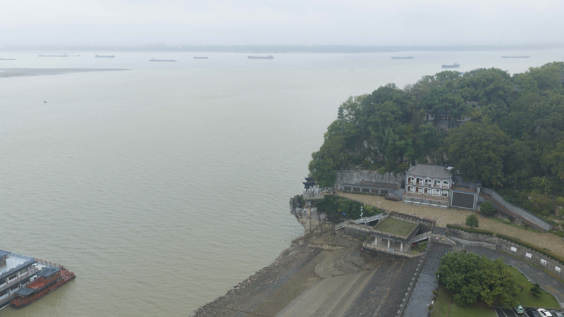 鄱阳湖湖口水域水位实况。徐会刚摄