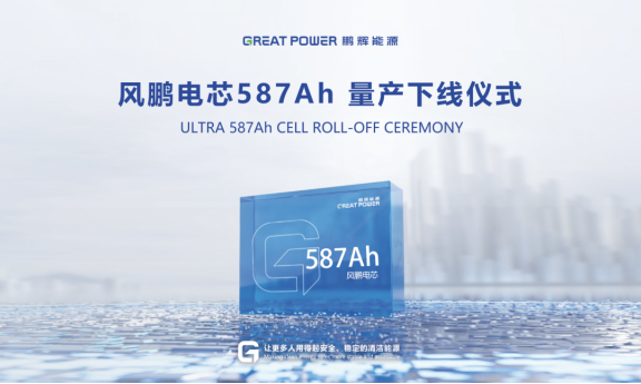 大电芯量产竞速:鹏辉能imToken官网源风鹏电芯587Ah正式量产下线