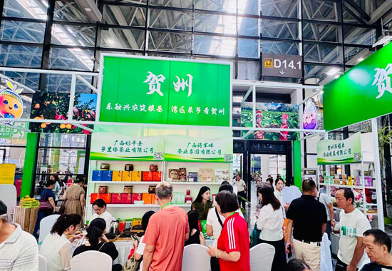 贺州展馆吸引了不少客商和游客前来。文馨摄